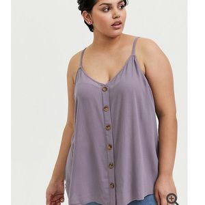 Torrid slate gray button down cami tank NWT